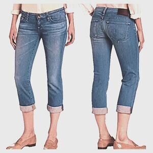 Big Star Cropped Roll-Cuff Jeans in Medium Blue